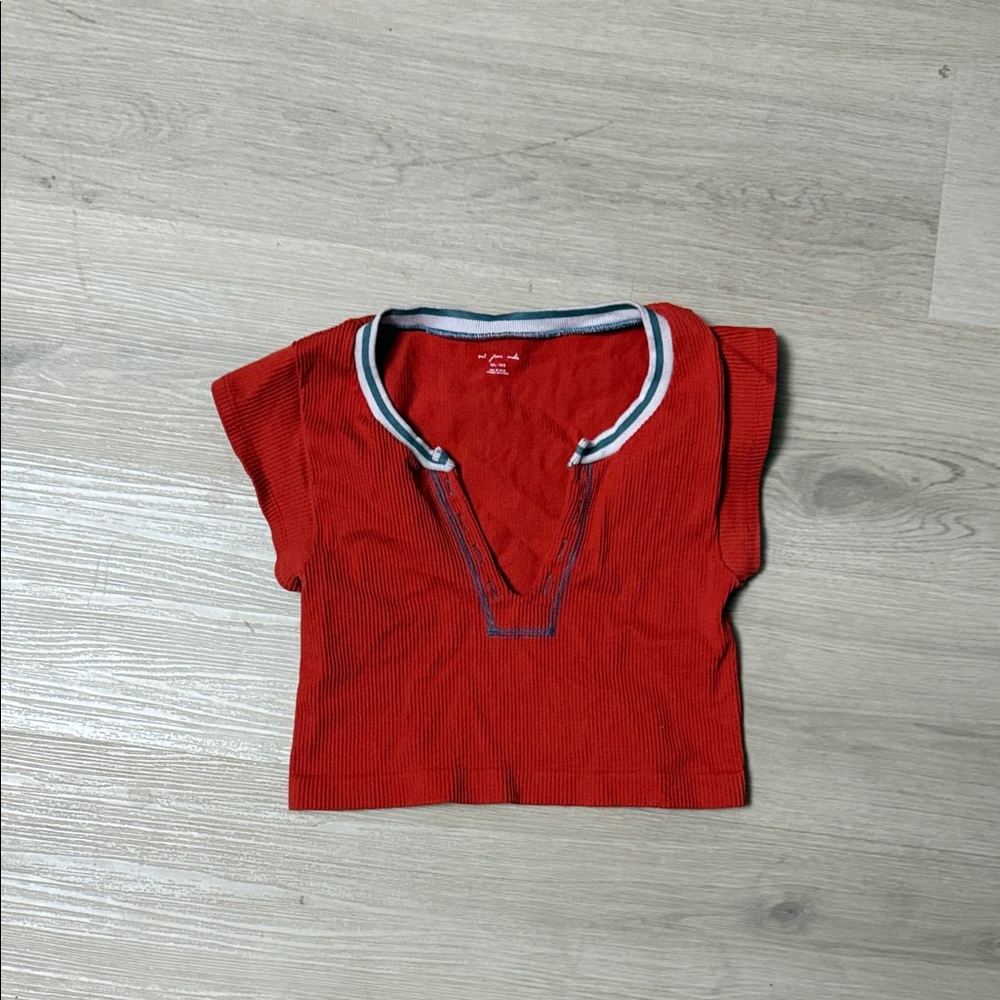 Urban Outfitters Out From Under Red V-Neck Crop Top